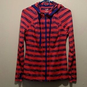 Lukka Active Wear Orange & Blue Zip Hoodie Jacket
